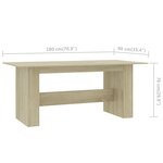 vidaXL Table à manger Chêne sonoma 180x90x76 cm Bois d’ingénierie