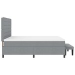 vidaXL Lit ressort avec matelas et banc gris clair 180x200 cm en tissu