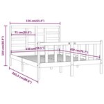 vidaXL Cadre de lit sans matelas 150x200 cm bois massif