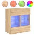 vidaXL Meuble TV mural avec lumières LED chêne sonoma 58 5x30x60 5 cm