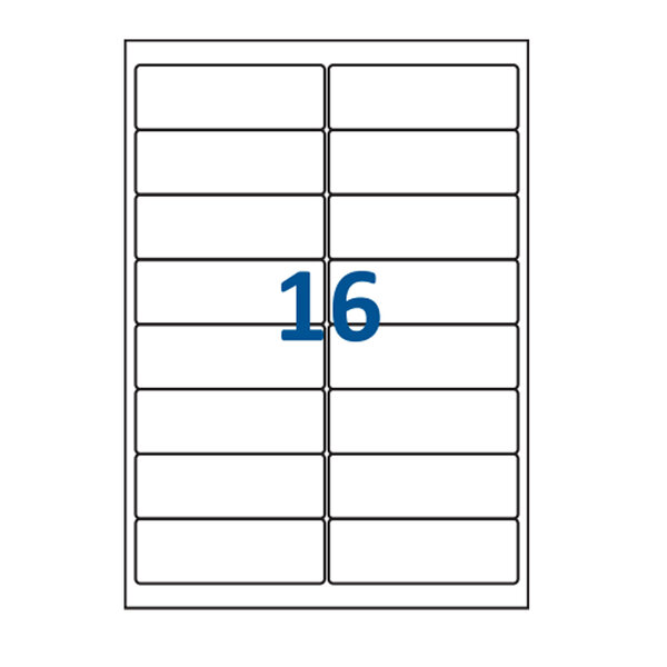 Lot de 500 Planches étiquettes autocollantes blanches sur feuille A4 : 99 x 33 9 mm (16 étiquettes par feuille  spéciales bons de transport)