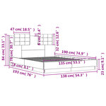 vidaXL Cadre de lit sans matelas gris béton 135x190 cm