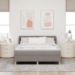 Lit à sommier box avec matelas - Taupe  140x200 cm  Tissu