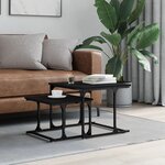 vidaXL Table basse gigogne 2 Pièces noir bois d'ingénierie