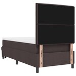 vidaXL Lit à ressorts avec Matelas & Banc Marron Foncé 100x200 cm Tissu