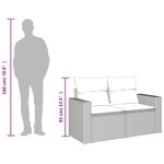 vidaXL Canapé de jardin 2 places avec coussins gris résine tressée