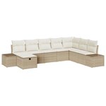 vidaXL Ensemble de canapé de jardin 8 pièces avec coussins en beige poly rotin