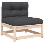 vidaXL Canapé de jardin avec coussins 2 places bois de pin massif