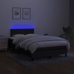 vidaXL Sommier à lattes de lit matelas et LED noir 120x190 cm tissu