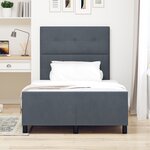 Cadre de lit vidaXL Gris foncé 120x200 cm Velours
