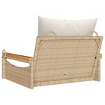 vidaXL Balancelle avec coussins beige 63x62x40 cm résine tressée
