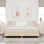 vidaXL Lit à ressorts avec matelas crème 180x200 cm en tissu