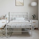 vidaXL Cadre de lit métal sans matelas et pied de lit blanc 100x190 cm