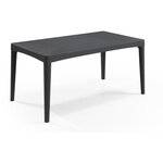 Table de jardin plateau latte - Dimensions : 160x90x74 cm - structure imitation rotin tressée - ALLIBERT BY KETER - 6 personnes - GI