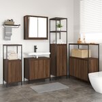 vidaXL Ensemble de meubles de salle de bain 5 pièces Chêne marron Bois d'ingénierie