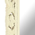 vidaXL Miroir sculpté à la main Blanc 80x50 cm Bois de manguier massif