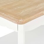 vidaXL Table basse Blanc et marron 87 5x42x44 cm Bois de pin massif