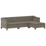 Salon de jardin meuble d'extérieur ensemble de mobilier 4 pièces avec coussins gris résine tressée 02_0016142