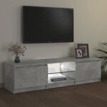 vidaXL Meuble TV avec lumières LED gris béton 140x40x35 5 cm
