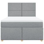 vidaXL Sommier à lattes de lit avec matelas Gris clair 140x200cm Tissu