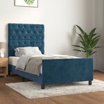 vidaXL Cadre de lit sans matelas bleu foncé 80x200 cm velours