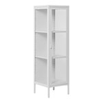 Vitrine 1 porte vitrée acier blanc 40 x 35 x 140 cm