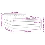 vidaXL Sommier à lattes de lit et matelas Gris clair 160x200cm Velours