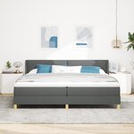 vidaXL Lit à ressort avec matelas gris foncé 200x200 cm en tissu