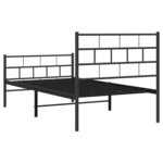 vidaXL Cadre de lit métal avec tête de lit/pied de lit noir 75x190 cm