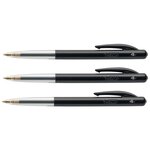 Stylo bille Rétractable M10 CLIC medium pointe moyenne 1 mm noire x 3 BIC