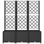 vidaXL Jardinière avec treillis Noir 120x40x136 cm PP