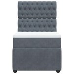 vidaXL Sommier à lattes de lit et matelas Gris foncé 80x200 cm Velours