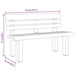 vidaXL Banc de jardin blanc 110x52x71 cm polypropylène