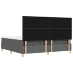 vidaXL Lit à ressort avec matelas et banc Gris foncé 200x200 cm Tissu