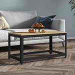 vidaXL Table basse Marron clair et noir 90x45x45 cm MDF et fer