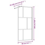 vidaXL Paroi de douche avec verre ESG transparent doré 80x195 cm