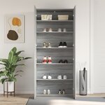 vidaXL Armoire à chaussures Gris Sonoma 80x35 5x180 cm Bois d'ingénierie