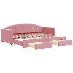vidaXL Lit de jour avec gigogne et tiroirs rose 80x200 cm velours