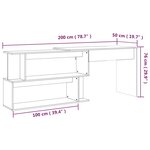 vidaXL Bureau d'angle Chêne marron 200x50x76 cm Bois d'ingénierie