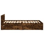 vidaXL Cadre de lit et tête de lit sans matelas chêne fumé 100x200 cm