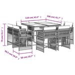 vidaXL Ensemble à manger de jardin 9 Pièces coussins gris résine tressée