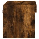 vidaXL Table de chevet murale avec lumières LED chêne fumé