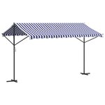 vidaXL Auvent autoportant bleu et blanc 400x300 cm tissu et acier