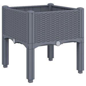 vidaXL Jardinière avec pieds gris 40x40x42 cm PP