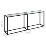 vidaXL Table console Transparent 200x35x75 5 cm Verre trempé