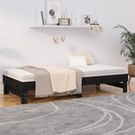 vidaXL Lit coulissant sans matelas noir 2x(90x200) cm