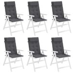 vidaXL Coussins de chaise à dossier haut lot de 6 anthracite