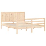 vidaXL Cadre de lit avec tête de lit king size bois massif