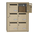 Bloc collectif leabox.com  2x3  grade 3  simple face  Intérieur  fixation murale  Beige RAL 1001 finition brillante