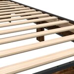 vidaXL Cadre de lit chêne fumé 90x200 cm bois d'ingénierie et métal